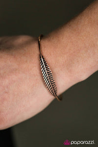 Paparazzi "The Sooner The FEATHER - Copper" bracelet Paparazzi Jewelry