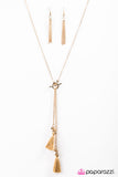 Paparazzi "The Tassel Train" Gold Necklace & Earring Set Paparazzi Jewelry