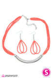 Paparazzi "The Texan" Orange Necklace & Earring Set Paparazzi Jewelry