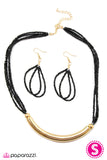 Paparazzi "The Texan" Black Necklace & Earring Set Paparazzi Jewelry