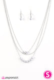 Paparazzi "The World Is My Runway" Silver Necklace & Earring Set Paparazzi Jewelry