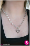 Paparazzi "This May HEART A Little" White Necklace & Earring Set Paparazzi Jewelry