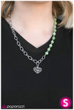 Paparazzi "This May HEART A Little" Green Necklace & Earring Set Paparazzi Jewelry