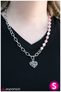 Paparazzi "This May HEART A Little" Pink Necklace & Earring Set Paparazzi Jewelry