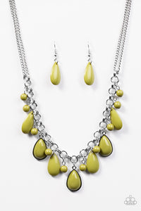 Paparazzi "This Side Of Malibu" Green Necklace & Earring Set Paparazzi Jewelry