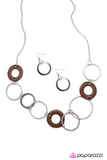 Paparazzi "Three Ring Circus" Brown Necklace & Earring Set Paparazzi Jewelry