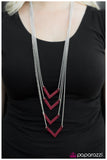 Paparazzi "Throw Caution to the Wind" Red Necklace & Earring Set Paparazzi Jewelry