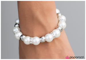 Paparazzi "Tickled Pink- White" bracelet Paparazzi Jewelry