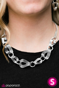 Paparazzi "Tidal Treasure" Silver Necklace & Earring Set Paparazzi Jewelry