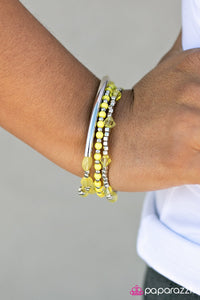 Paparazzi "Tiki Twist - Yellow" bracelet Paparazzi Jewelry