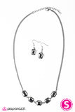 Paparazzi "Till The Money Runs Out" Black Necklace & Earring Set Paparazzi Jewelry