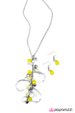 Paparazzi "Til The Fat Lady Sings" Yellow Necklace & Earring Set Paparazzi Jewelry
