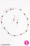 Paparazzi "Time Is Of The Essence" Red Necklace & Earring Set Paparazzi Jewelry