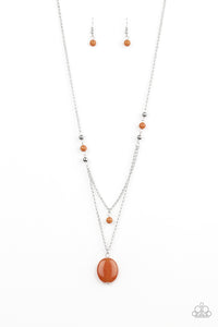 Paparazzi "Time To Hit The ROAM" Orange Necklace & Earring Set Paparazzi Jewelry