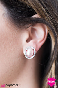 Paparazzi "Top Class Shimmer - Pink Clip-On" earring Paparazzi Jewelry