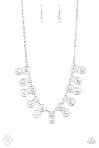 Paparazzi "Top Dollar Twinkle" FASHION FIX White Necklace & Earring Set Paparazzi Jewelry