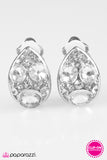 Paparazzi "Toplinear" White Clip-On Earrings Paparazzi Jewelry