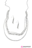 Paparazzi "Top Of The Chain" Silver Necklace & Earring Set Paparazzi Jewelry