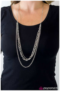 Paparazzi "Top Of The Chain" Silver Necklace & Earring Set Paparazzi Jewelry