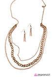 Paparazzi "Top Of The Chain" Copper Necklace & Earring Set Paparazzi Jewelry