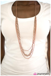 Paparazzi "Top Of The Chain" Copper Necklace & Earring Set Paparazzi Jewelry