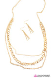 Paparazzi "Top Of The Chain" Gold Necklace & Earring Set Paparazzi Jewelry