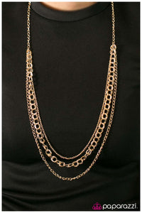 Paparazzi "Top Of The Chain" Gold Necklace & Earring Set Paparazzi Jewelry