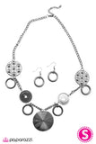 Paparazzi "Totally In Tune" Black Necklace & Earring Set Paparazzi Jewelry