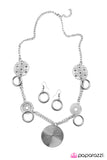 Paparazzi "Totally In Tune" Silver Necklace & Earring Set Paparazzi Jewelry