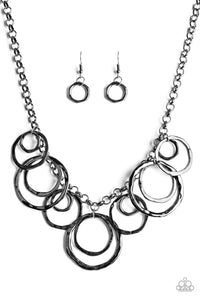 Paparazzi "Tour de FIERCE" Black Necklace & Earring Set Paparazzi Jewelry