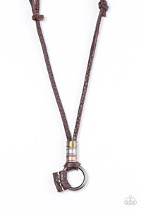 Paparazzi "Tour de FORCE" Brown Mens Urban Necklace Paparazzi Jewelry