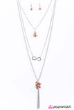 Paparazzi "To Whatever End" Orange Necklace & Earring Set Paparazzi Jewelry