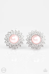 Paparazzi "Traditional Sparkle - Pink Clip-On" earring Paparazzi Jewelry