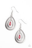 Paparazzi "Tranquil Teardrops" Red Earrings Paparazzi Jewelry