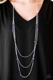 Paparazzi "Triple Tango" Purple Necklace & Earring Set Paparazzi Jewelry