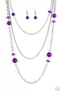 Paparazzi "Triple Tango" Purple Necklace & Earring Set Paparazzi Jewelry