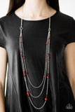 Paparazzi "Triple Tango" Red Necklace & Earring Set Paparazzi Jewelry