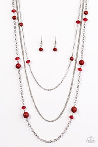 Paparazzi "Triple Tango" Red Necklace & Earring Set Paparazzi Jewelry