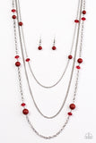 Paparazzi "Triple Tango" Red Necklace & Earring Set Paparazzi Jewelry