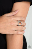 Paparazzi "Tropical Flora" Orange Glowing Moonstone Silver Ring Paparazzi Jewelry