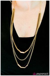 Paparazzi "True Grit" Gold Necklace & Earring Set Paparazzi Jewelry