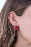 Paparazzi "Turn On The Swag Red Clip-On Earrings Paparazzi Jewelry