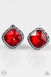 Paparazzi "Turn On The Swag Red Clip-On Earrings Paparazzi Jewelry