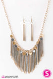 Paparazzi "Turn Up The Spotlight" Gold Necklace & Earring Set Paparazzi Jewelry