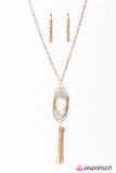 Paparazzi "Twirl and Tassel" Gold Necklace & Earring Set Paparazzi Jewelry