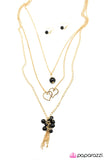 Paparazzi "Two Hearts Beat As One" Black Necklace & Earring Set Paparazzi Jewelry