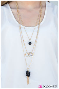 Paparazzi "Two Hearts Beat As One" Black Necklace & Earring Set Paparazzi Jewelry