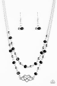 Paparazzi "Unbreakable Love" Black Necklace & Earring Set Paparazzi Jewelry