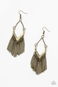 Paparazzi "Unchained Fashion" Brass Earrings Paparazzi Jewelry