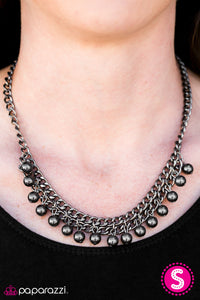 Paparazzi "Unchained METAL-dy" Black Necklace & Earring Set Paparazzi Jewelry